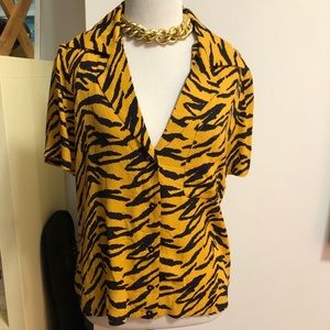 Reformation button down tiger top
